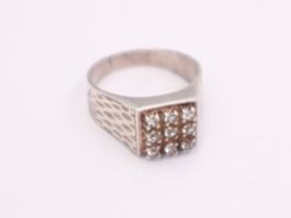 Silber Signet Ring Damen Herren Unisex, Vintage, Grösse 61