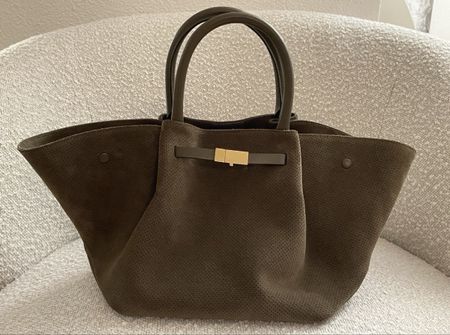 Handtasche DeMellier Midi New York oliv Wildleder 