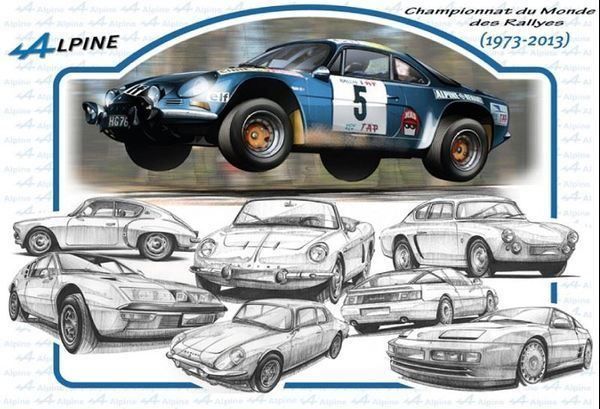 Alpine Insegne: Blechschild-RENAULT ALPINE 1973-2013 MOD – Nuovo e nell'imballaggio originale da Rupperswil venduto da big-one-sale