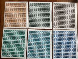 6x DDR Luftpost 100er Bogen gest. enormer Katalogwert(F109)