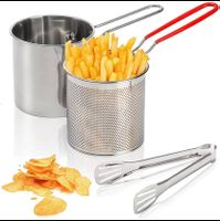 Frittieren Topf Mit Sieb Korb Tong Edelstahl NEU 1 Stück