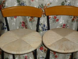 BARHOCKER 2 STK. SITZUNG H.  65 CM. HOCKER  H. 85 CM. GEBR