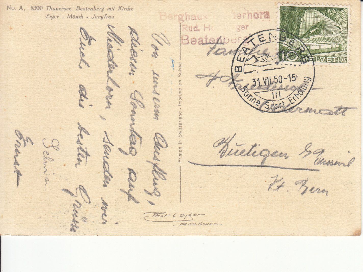 Cartes postales: Beatenberg 1950 – D'occasion à Bürglen TG par StampGraf 1