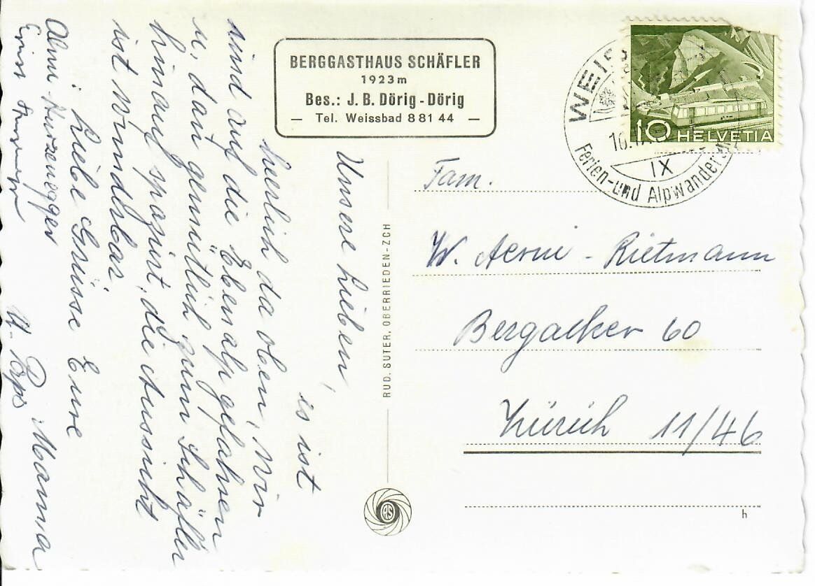 Ansichtskarten: Berggasthaus Schäfler – Gebraucht aus Hochdorf von Ziegel-16 1