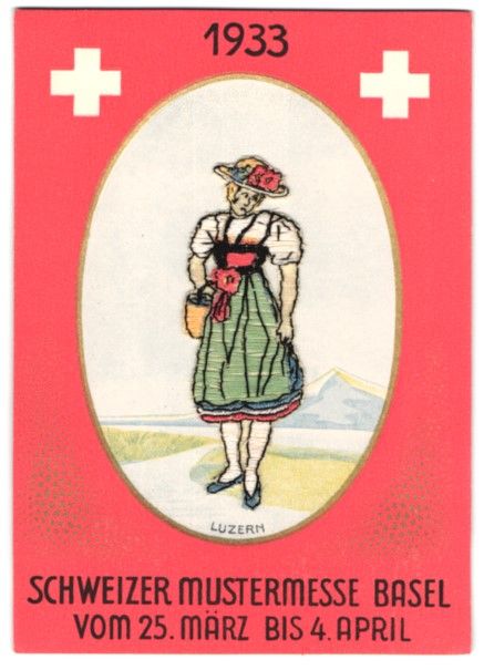 Cartoline postali: Stick-AK Basel, Schweizer Mustermesse 19 – Usato da Berlin venduto da bartko-reher
