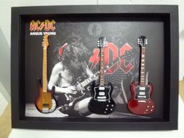 Bild AC/DC, 3 Stk. Modell Gitarren, Unikat (B.50cmxH.37cm)
