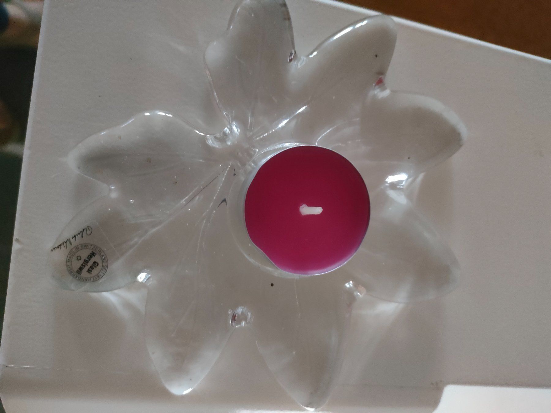 Glasi Hergiswil Portacandele: Hergiswiler Ahornblatt – Usato da Brugg AG venduto da Mashaba 3