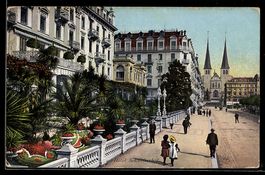 AK Luzern, Promenade vor dem Hôtel Schweizerhof