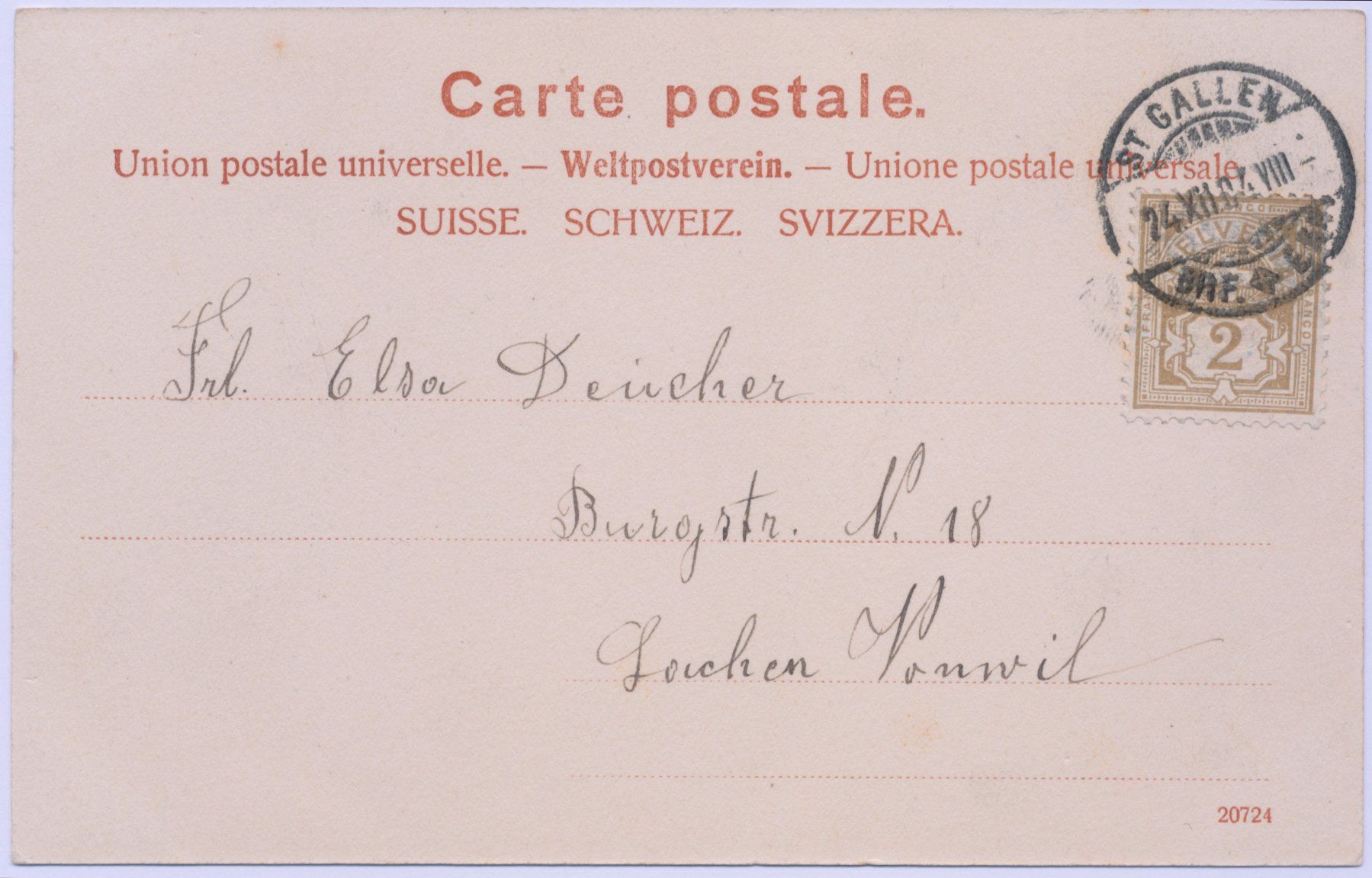 Cartoline postali: St.Gallen 1904 Mehrbildkarte – Usato da Lützelflüh-Goldbach venduto da blauerkranich 1