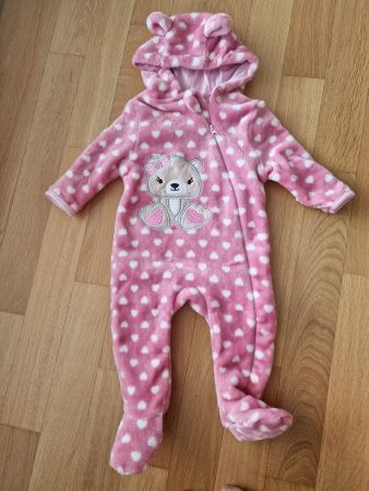 Süßer Velours-Overall mit Öhrchen - Grösse 62