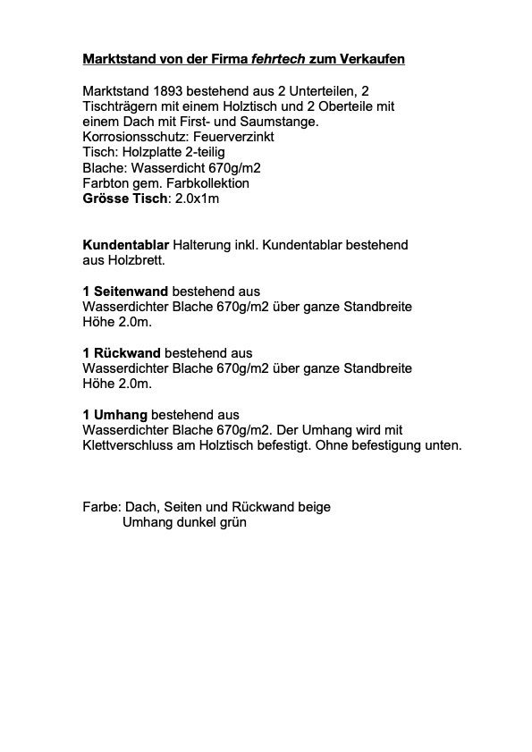 Altro per Eventi aziendali & Feste: Marktstand von Fehrtech in einem Top Zustand – Usato da Winterthur venduto da isa_6jj9 4