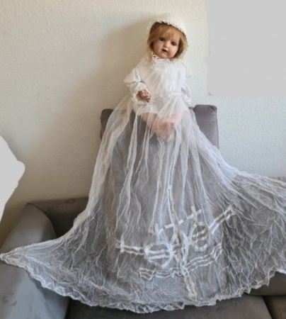 Antikes Unikat Taufkleidchen für Puppe oder Baby um~ 1900