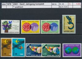 1978 UNO - Genf, Jahrgang komplett, ** postfrisch