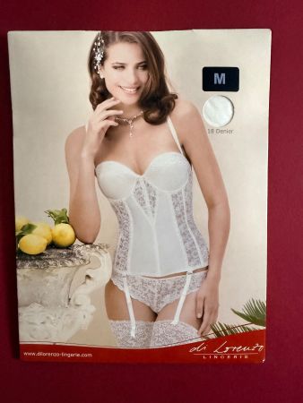 Strapsstrümpfe, Di Lorenzo Lingerie, Grösse M, Weiss