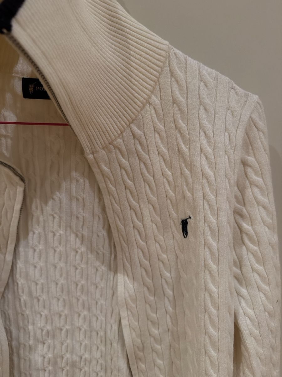 Vestes: Cable Knit Zip Sweater Cream Size Medium – Neuf (Voir description) à Hausen AG par nik_9sg2 1