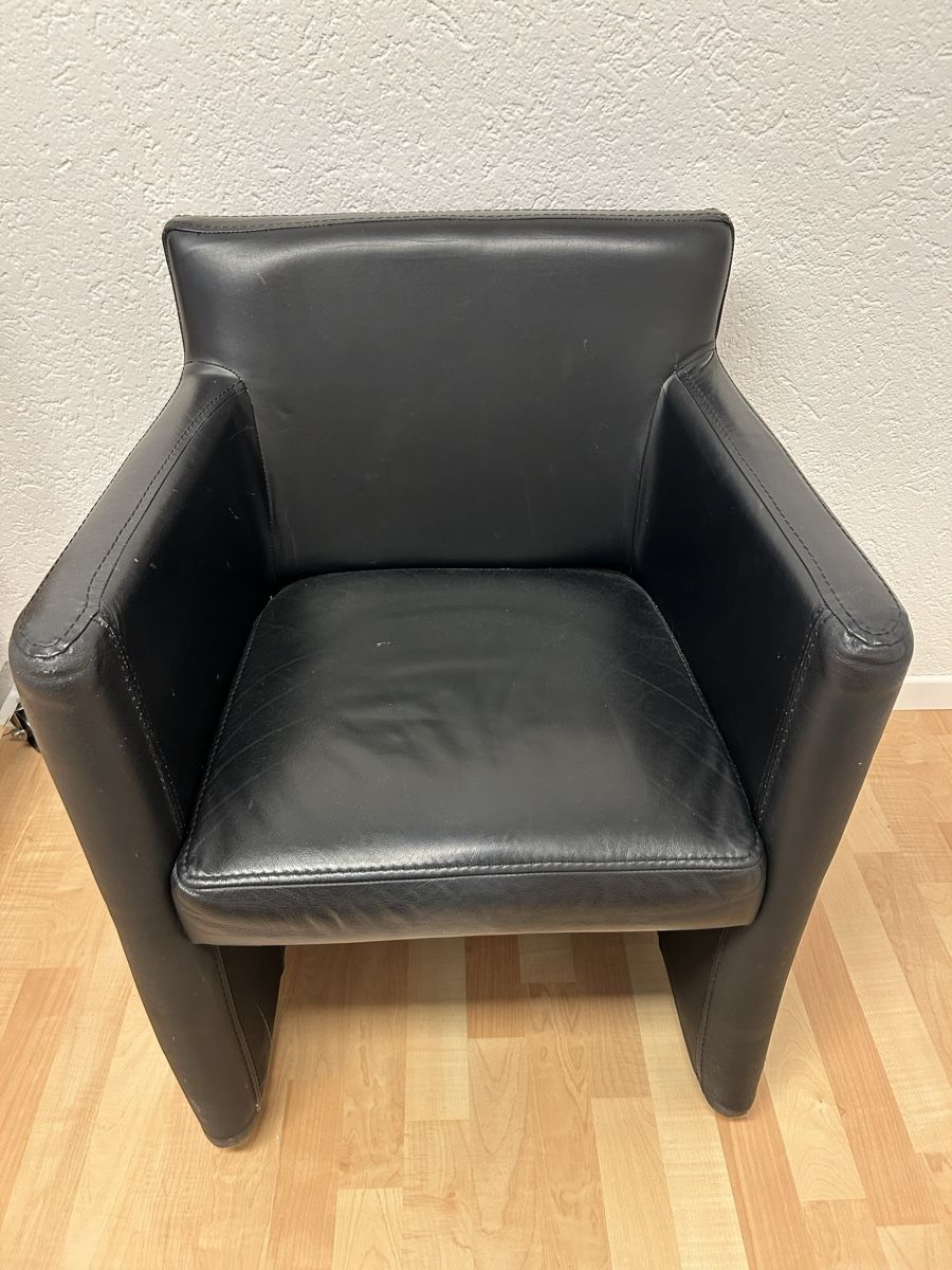 Sessel: Sessel Leder Schwarz – Gebraucht aus Turbenthal von Wafd