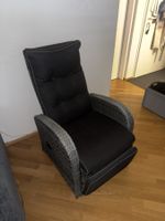 Rattan Relaxsessel verstellbar mit Fussteil & Polster – Balk