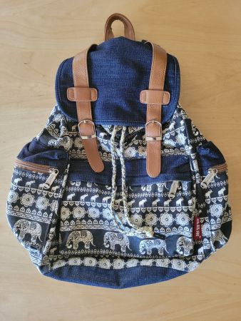 Rucksack mit Kordelzug im Elefanten-Design dunkelblau