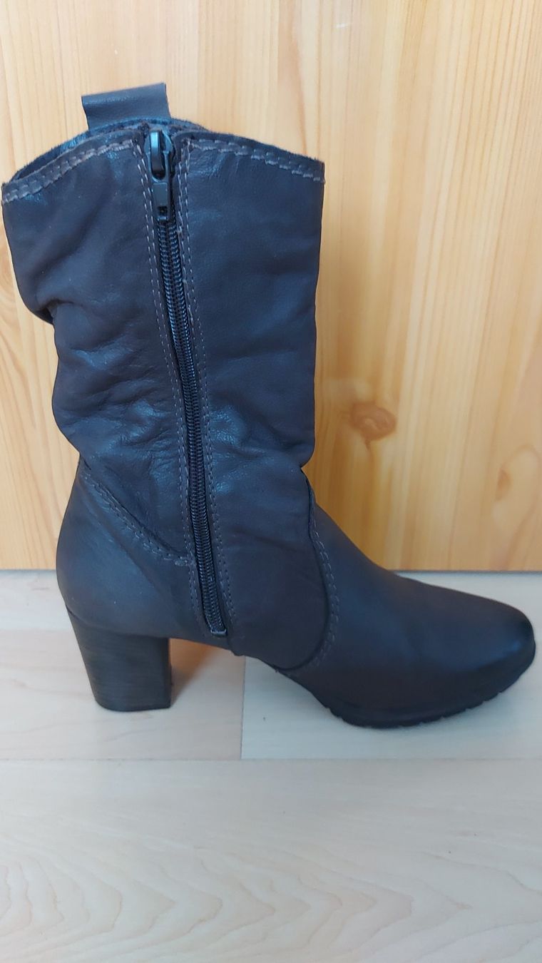 Damenschuhe: Leberstiefel grau, Gr. 36/37 – Gebraucht aus Rotkreuz von eri_t25d 5