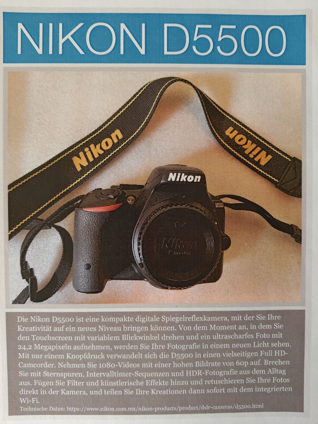 Nikon Fotocamera: Nikon D5500 Set mit Zubehör – Usato da Hünibach venduto da kvo_q5xj 1