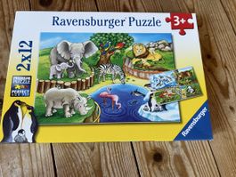 Ravensburger Puzzle 2x12 Tierwelt, ab 3 Jahren