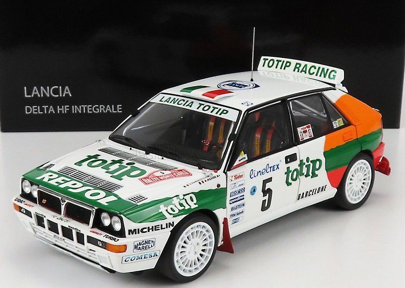 Miniature Kyosho 1/18 Lancia Delta Integrale 4WD TOTIP N1, Rally Florio 1987, Blanche, Neuve