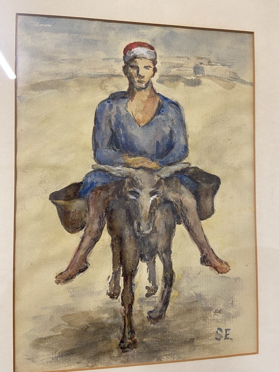 Dipinti: Mann mit Esel, Aquarell, Sophie Egger Looser – Usato da Dietikon venduto da brocki-eyra 2