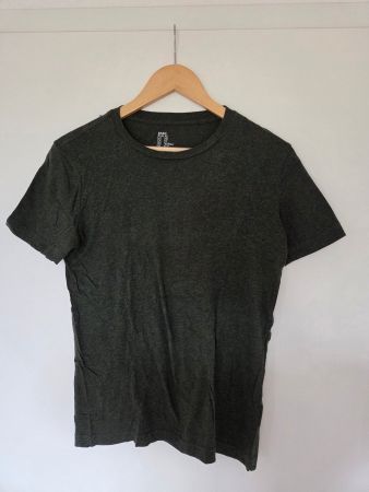 H&M Basic T-Shirt XS Anthrazit Dunkelgrün Baumwolle