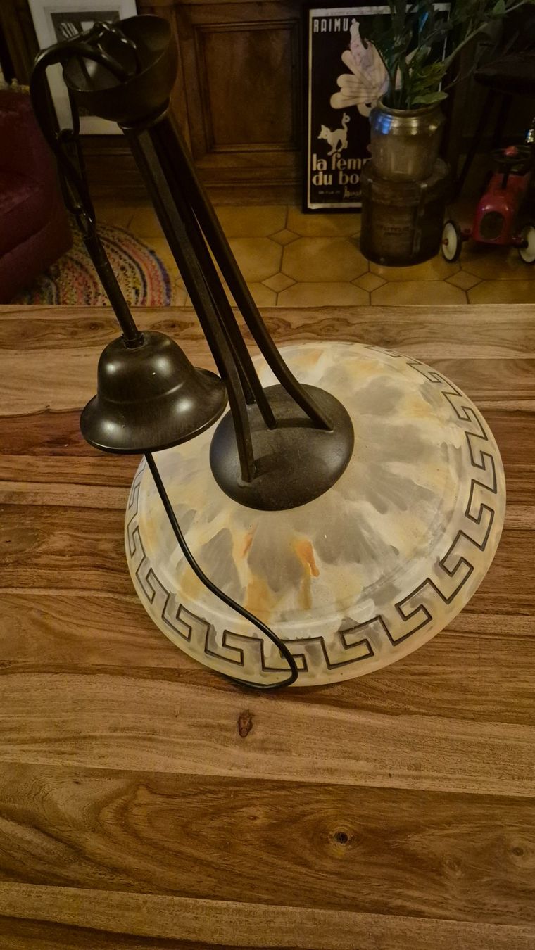 Lampadari & plafoniere: Lampe de plafond vintage en verre – Usato da jussy venduto da Mapetitebroc