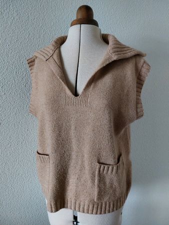 Someday Strickweste beige mit Taschen Grösse S