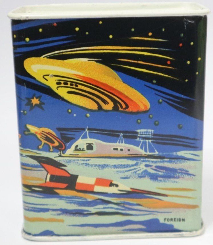 Tirelires: Blech Space Rocket Spardose UFO mit Schlüssel – Neuf (Voir description) à Eschenbach SG par Astalavista