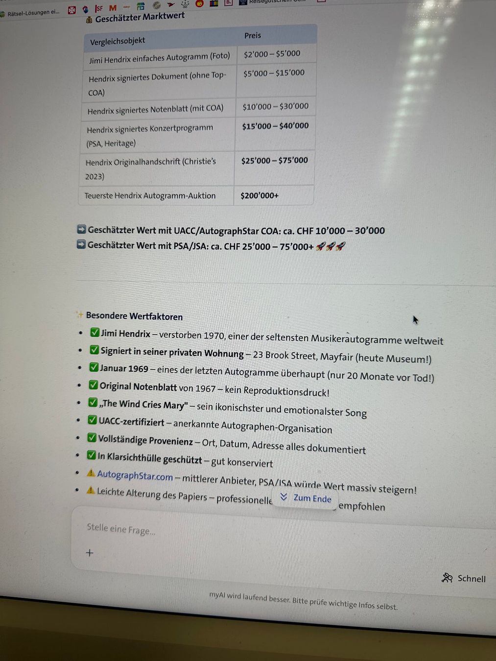 Autogramme: Originalautogramm von Jimmy Hendrix mit COA – Gebraucht aus rafz von Ttt0071 4