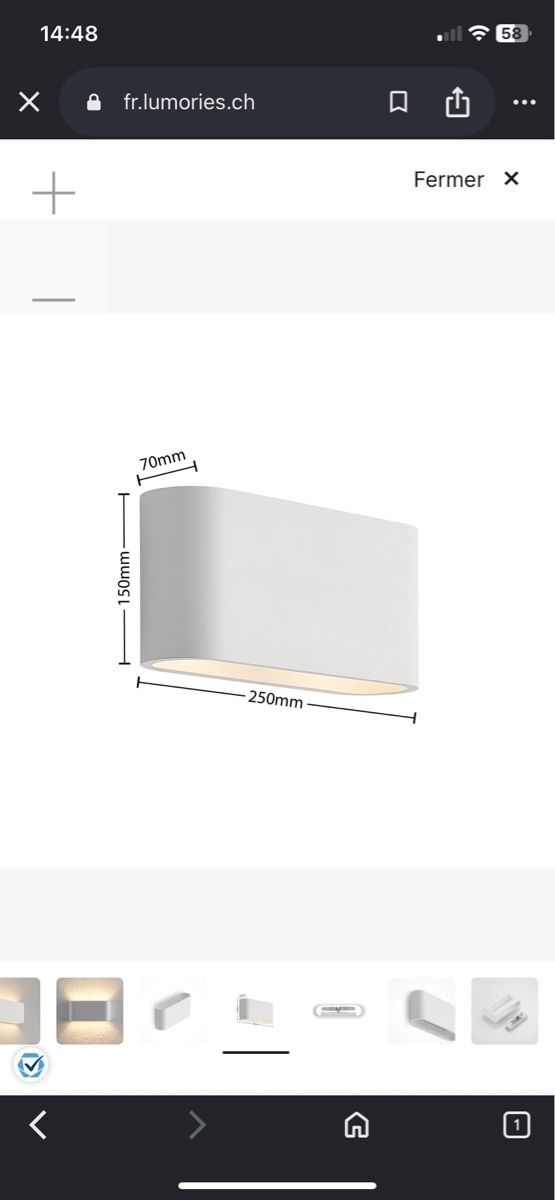 Lampade: Applique murale moderne blanc chaud neuve ! – Nuovo e nell'imballaggio originale da Chamoson venduto da Pince26 1