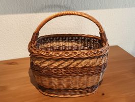 Marktkorb handgefertigt, geflochten, 43 cm m Henkel, H 40 cm