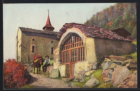 Ansichtskarten: St. Anton, Ortspartie mit Mann und Mault – Gebraucht aus Berlin von bartko-reher