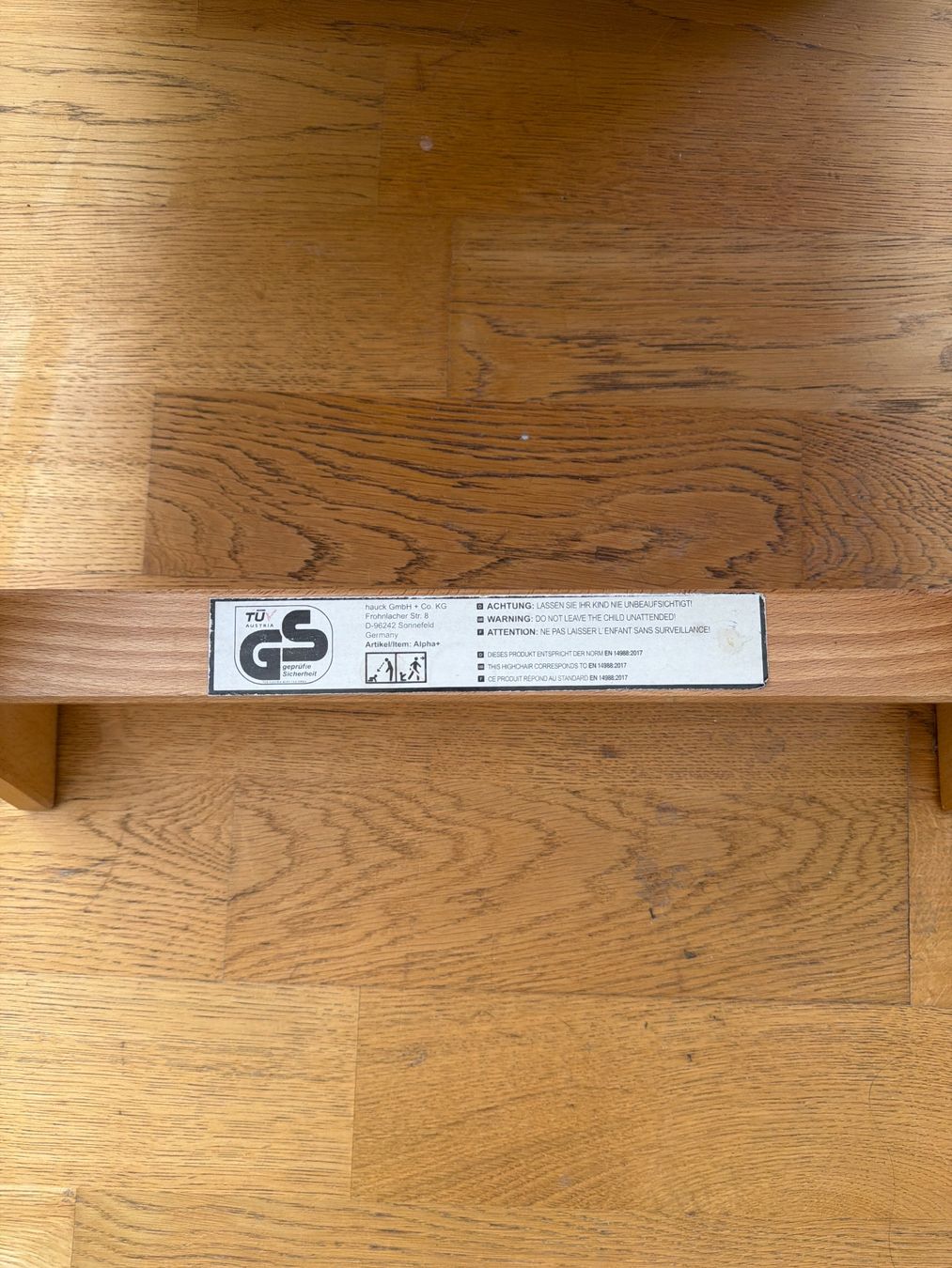 Hauck Seggioloni: Hauck Kinder Hochstuhl helles Holz mit Tablett – Usato da Nussbaumen AG venduto da normajeanbaker 4