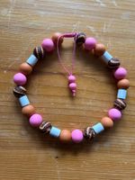 EM-Keramikkette für Hunde & Katzen mit pink u. beige