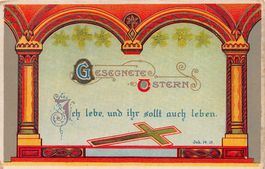Gesegnete Ostern, Bibelvers, gelaufen 1916