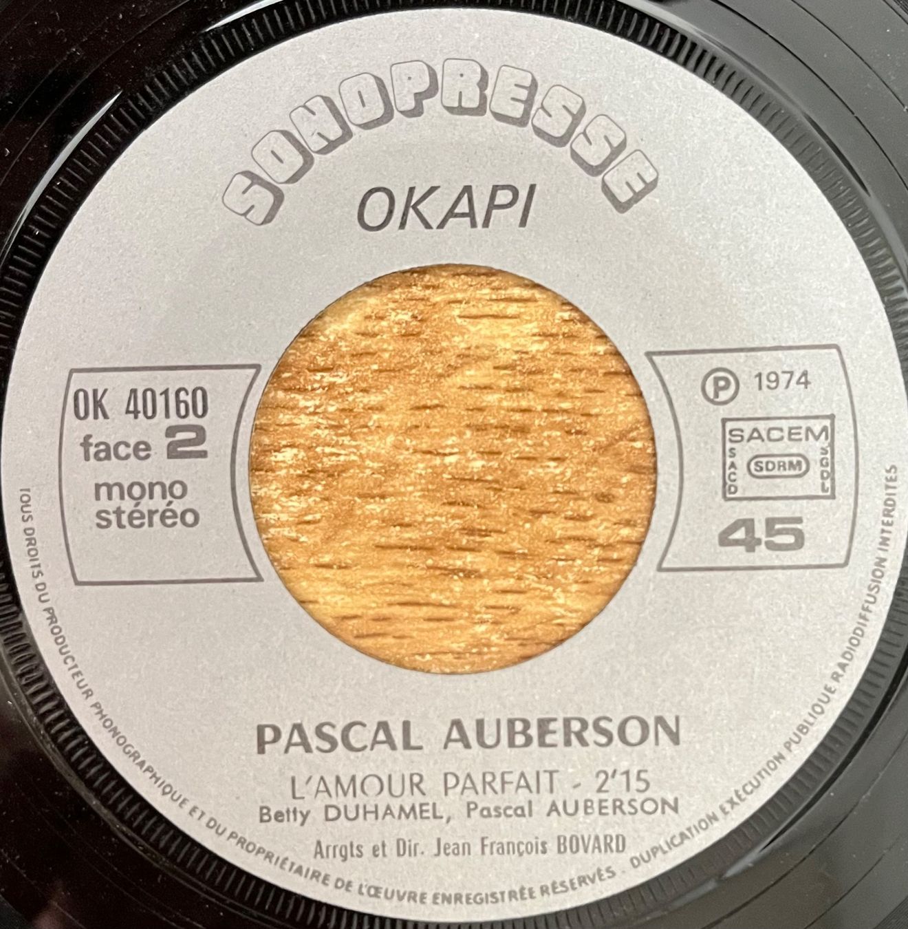 Vinyles: PASCAL AUBERSON - OPHELIE – D'occasion à Bussigny par vinyl-pas-cher 3