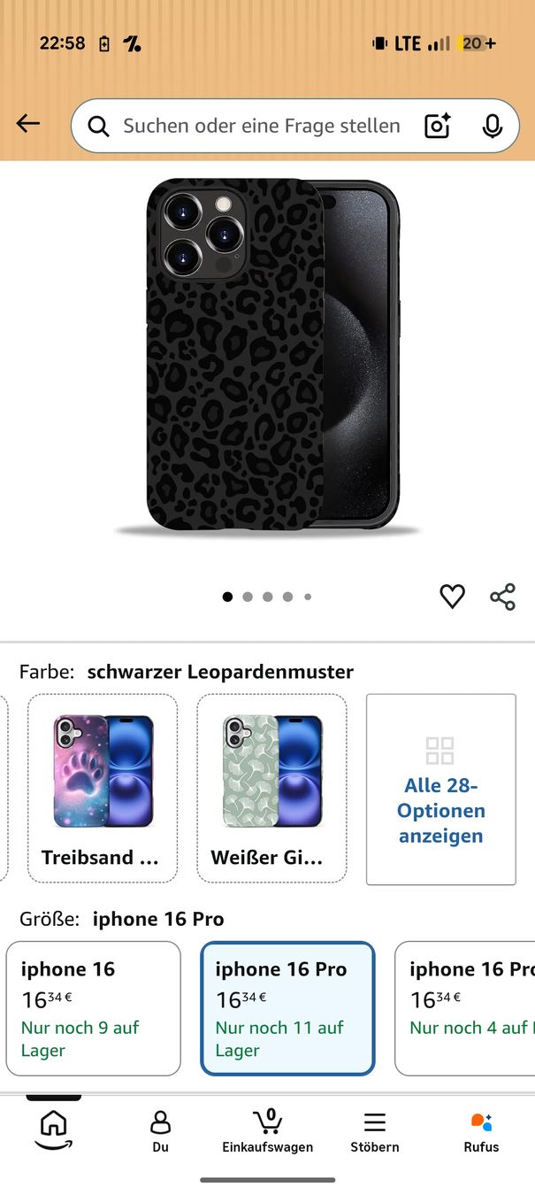 Apple Cover & Protezioni schermo: iPhone 16 Pro Handy Hülle Leopardenmuster – Nuovo (secondo la descrizione) da Rüschlikon venduto da bazar030 2