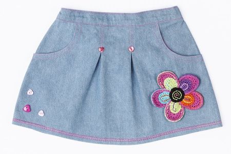 Handmade Jeansjupe mit Applikationen, 100% Baumwolle