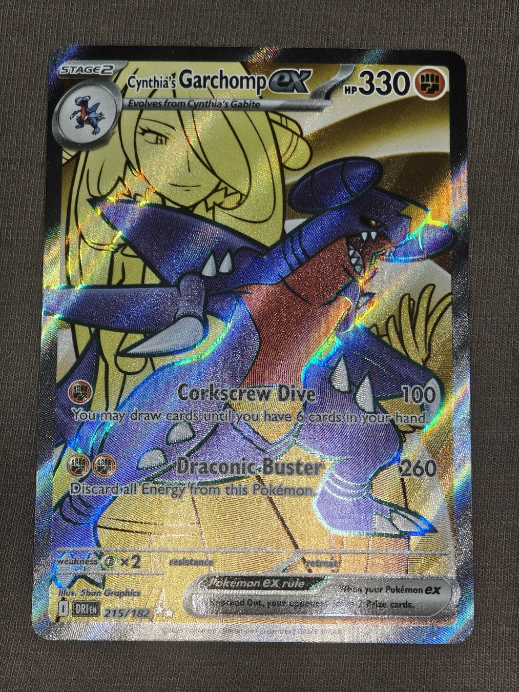 Pokémon Carte collezionabili: Cynthia's Garchomp ex 215/182 EN – Nuovo (secondo la descrizione) da Therwil venduto da Cordachu_Trade
