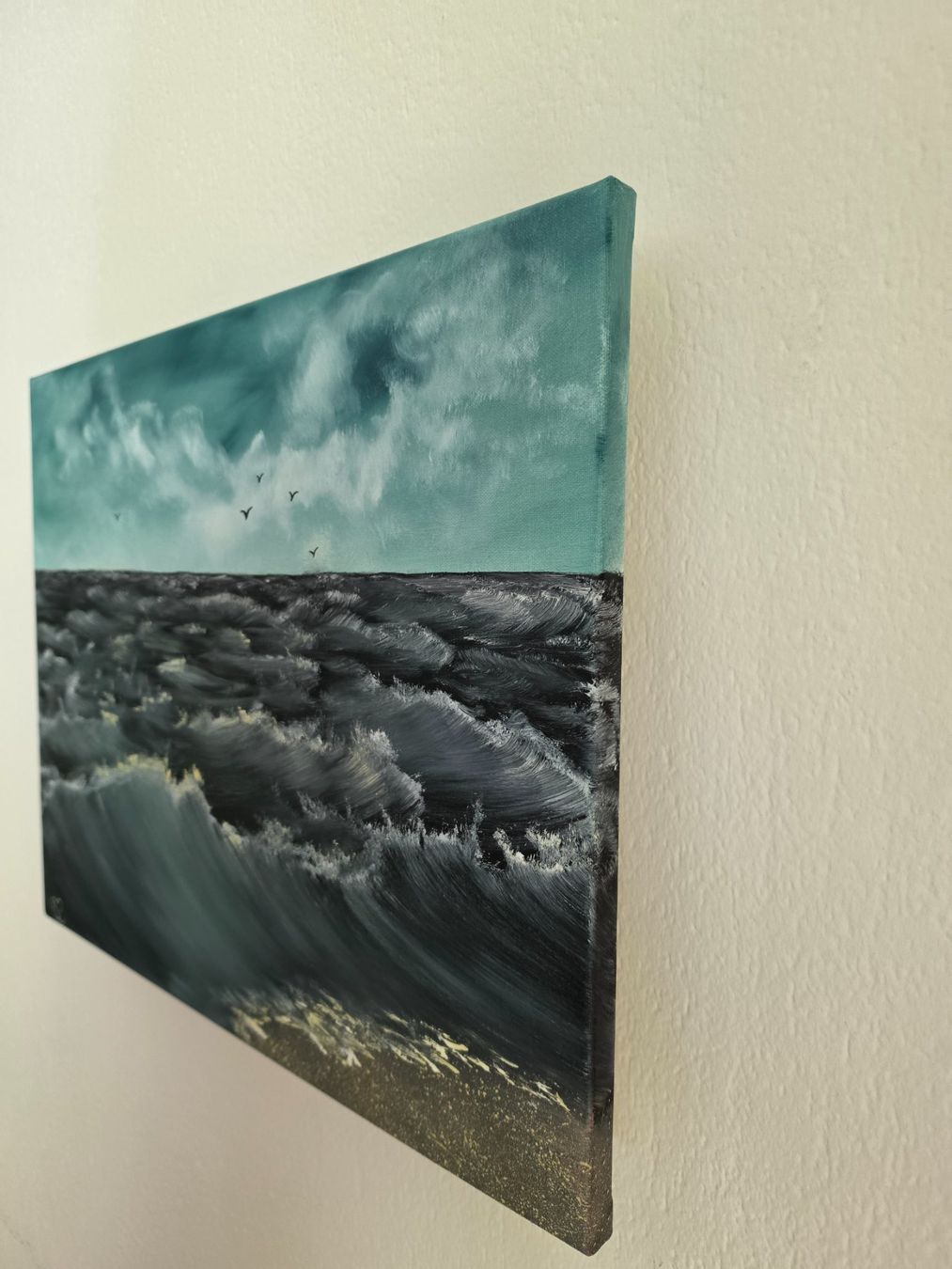 Dipinti: "Raue See" Ölgemälde auf Leinwand 40cm x 50cm, Querformat – Nuovo (secondo la descrizione) da Adliswil venduto da SibylleSpycherArt 2
