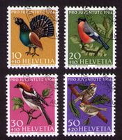 1968_Pro Juv_EINHEIMISCHE VÖGEL_Auerhahn_Gimpel_Rotkopfwürge