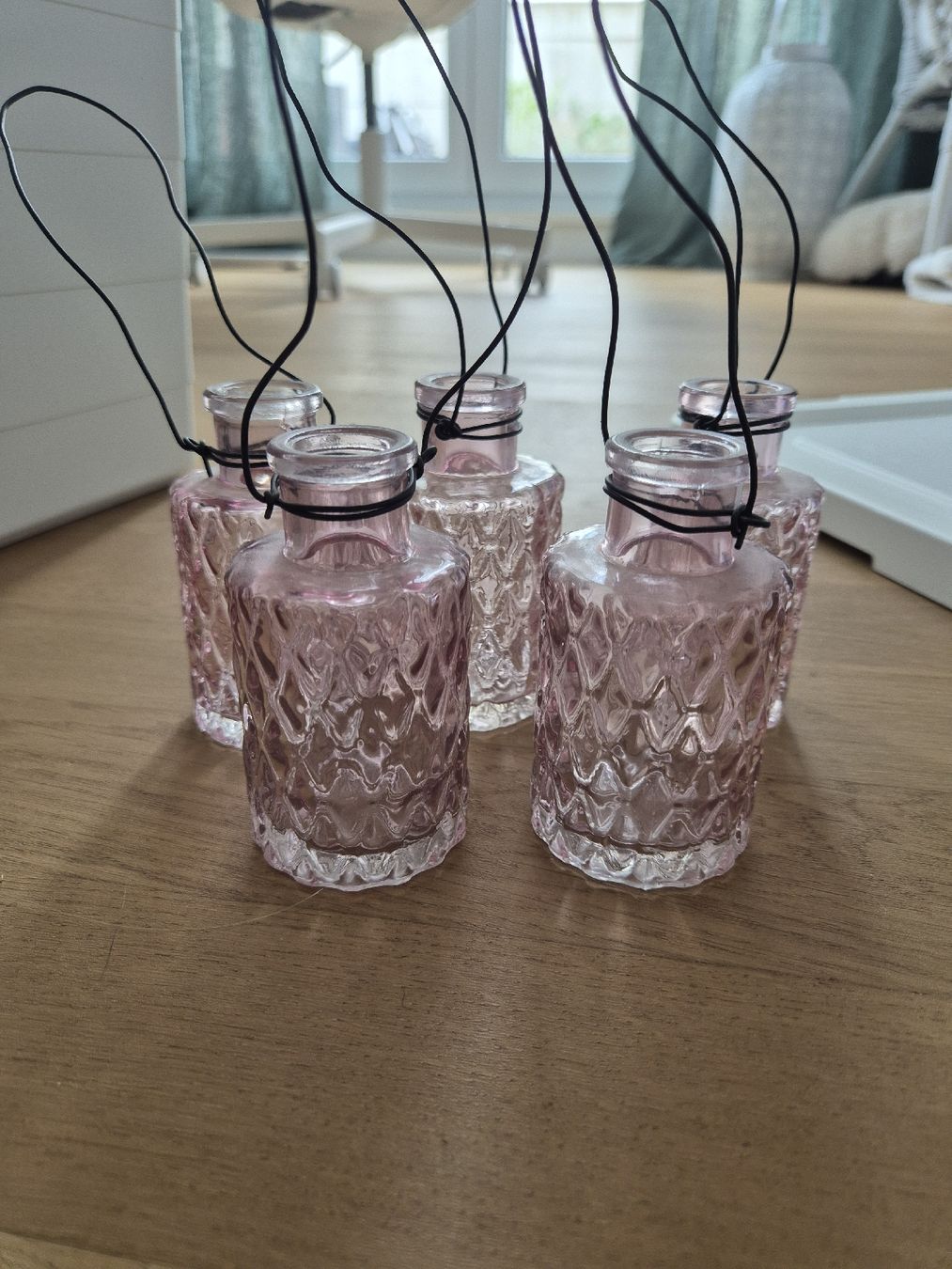 Vasi & Recipienti: 5 x Deko-Glas-Vasen rosa mit Henkel – Nuovo (secondo la descrizione) da Kollbrunn venduto da mela_nie 1