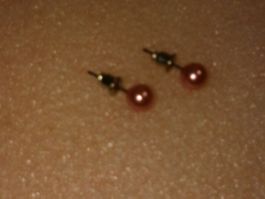 modeschmuck ohrringe,,künstliche perlen,,hellroserot