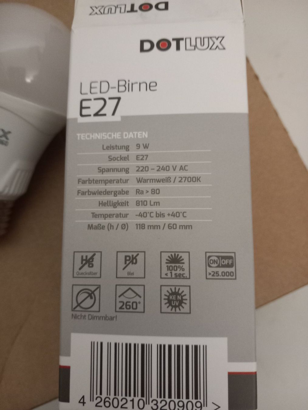 Lampen: LED Lampe E27 9W 2700K – Neu und originalverpackt aus Thun von Beroshop 1