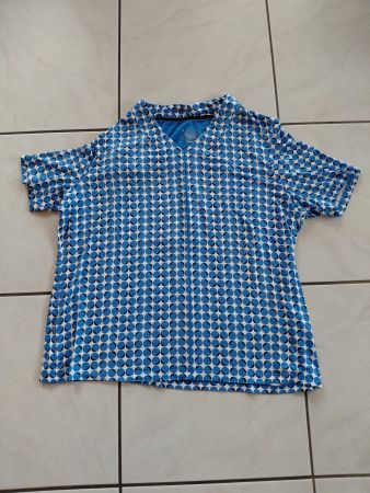 Damen T-Shirt Bonita Blau Weiss Tupfen Grösse XXL