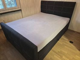 Modernes Boxspringbett 160x200 cm in Dunkelgrau