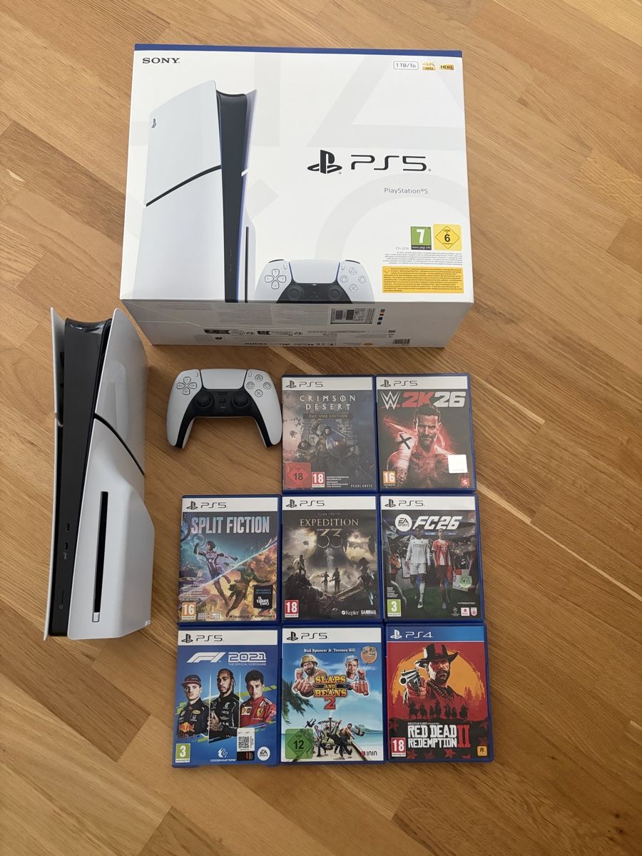 Sony Konsolen: PlayStation 5 Slim Disc-Edition 1TB & div. Spiele – Neu (gemäss Beschreibung) aus Basel von Mr.Krabs1990